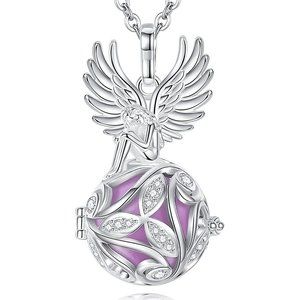 Mexican Pregnancy Necklace - Harmony Ball Guardian Angel Pendant (with Gift Box)